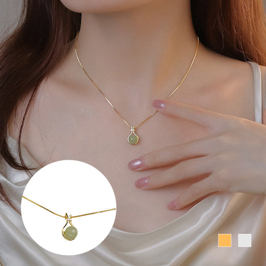 ✨Elegante collana con pendente in giada Hetian - Alla moda, elegante, versatile e facile da abbinare