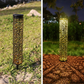Lampada da giardino a energia solare con paletto e motivo intagliato a traforo