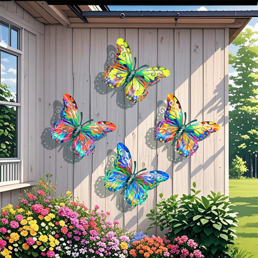 Farfalla in metallo da appendere alla parete, decorazione per esterni.