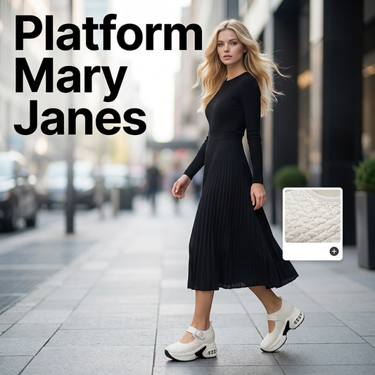 ⏳Offerta limitata⏰Mary Jane con plateau in tessuto traspirante