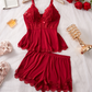 🥳VENDITA CALDA 2026🥳💞50K+ VENDUTI!🛋️💗 50% DI SCONTO! Pigiama con Pizzo e Scollo a V – Tessuto morbidissimo, vestibilità perfetta. Nessuna costrizione, solo comfort. Un piccolo lusso per la notte. 🌙💤