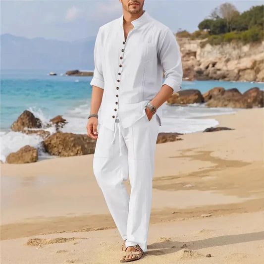 🔥Offerta a tempo limitato: 50% di sconto ⏰🔥Completo casual da uomo leggero in due pezzi