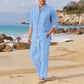 🔥Offerta a tempo limitato: 50% di sconto ⏰🔥Completo casual da uomo leggero in due pezzi