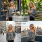 Top in denim da donna con spalline larghe