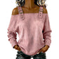 Top in denim da donna con spalline larghe