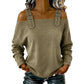 Top in denim da donna con spalline larghe