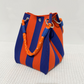 Borsa a secchiello in maglia a righe