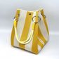 Borsa a secchiello in maglia a righe