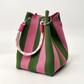 Borsa a secchiello in maglia a righe