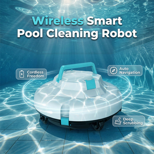 🤖Nuovo arrivo SCONTO DEL 50%!🌊Robot per la pulizia della piscina | Senza fili · Potente aspirazione · Navigazione intelligente · Avvio con un solo tocco · Cestello filtro facile da rimuovere🏖️