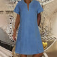 Abito da donna in denim a maniche corte con scollo a V