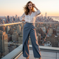 Pantaloni casual corti da donna in patchwork