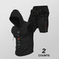 Set da uomo composto da felpa senza maniche con cappuccio e pantaloncini