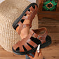 Sandali con plateau traforati in stile vintage