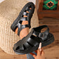 Sandali con plateau traforati in stile vintage