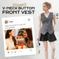 Elegante gilet da donna con scollo a V e bottoni sul davanti.