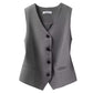 Elegante gilet da donna con scollo a V e bottoni sul davanti.