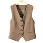 Elegante gilet da donna con scollo a V e bottoni sul davanti.