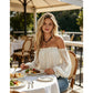 🌸 SCONTO DEL 50% PER UN PERIODO LIMITATO! ✨ Top da donna in pizzo stile bohémien con spalle scoperte – Trasparente, fluido, romantico ☀️
