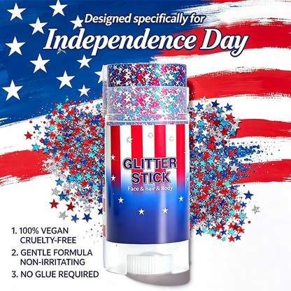 💎 OFFERTA LIMITATA 50% DI SCONTO! ✨ Glitter Stick Patriottico – Rosso Bianco Blu, Twist-Up, Multiuso 🎆