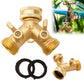Deviatore a Y in ottone per rubinetto da giardino 3/4", connettore doppio per tubo dell'acqua