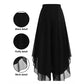 Pantaloni asimmetrici da donna in chiffon a gamba larga
