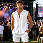 Completo da Uomo Senza Maniche con Bottoni e Pantaloncini