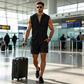 Completo da Uomo Senza Maniche con Bottoni e Pantaloncini