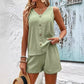 Completo Due Pezzi Casual da Donna con Scollo a V Senza Maniche