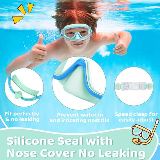 Occhialini da nuoto per bambini con protezione anti-soffocamento e protezione per il collo