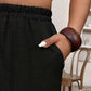 📢📢50% DI SCONTO!! ⏰ Pantaloni alla Caviglia da Donna con Risvolto – Vestibilità Ampia, Vita Elastica, Tinta Unita 🍂