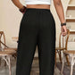 📢📢50% DI SCONTO!! ⏰ Pantaloni alla Caviglia da Donna con Risvolto – Vestibilità Ampia, Vita Elastica, Tinta Unita 🍂