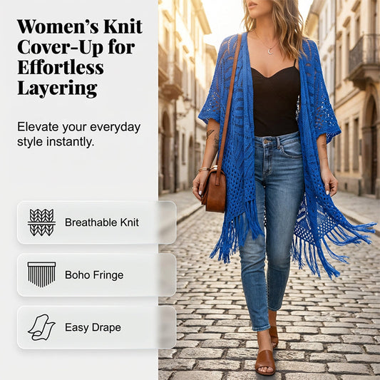 🌊SALDI ESTIVI 50% DI SCONTO 💖Copricostume da donna in maglia con apertura frontale
