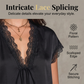 👚 ORA SCONTATO DEL 50%! 🌙 Top da donna con scollo a V e pizzo – Maniche corte, elegante e perfetto per il giorno e per la sera – Raffinata lavorazione in pizzo, drappeggio morbido, fascino femminile 🌸