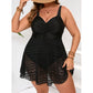 Costume intero snellente in rete, taglie forti