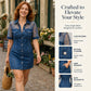 👗 OFFERTA LIMITATA 50% DI SCONTO! 💥 Mini Abito in Denim con Pizzo Trasparente da Donna – Texture a Contrasto, Sexy e Dolce, Perfetto per il Club ✨