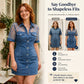 👗 OFFERTA LIMITATA 50% DI SCONTO! 💥 Mini Abito in Denim con Pizzo Trasparente da Donna – Texture a Contrasto, Sexy e Dolce, Perfetto per il Club ✨