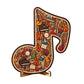 Puzzle in legno con note musicali