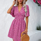 Vestito Estivo da Donna con Scollo a V e Stampa Floreale