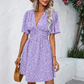 Vestito Estivo da Donna con Scollo a V e Stampa Floreale