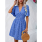 Vestito Estivo da Donna con Scollo a V e Stampa Floreale