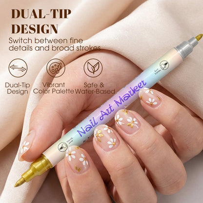 🎨⏳ Ultime 24h | Pennello Manicure Bifacciale per Disegni Fine -50%