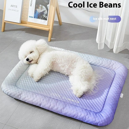 🐾 SCONTO DEL 50% IN QUESTO MOMENTO! ❄️ Tappetino rinfrescante per cani e gatti – Traspirante, lavabile e morbido – Tessuto Ice-silk, perfetto per pavimenti, divani o viaggi in auto – Diverse misure e colori sfumati 🐶🐱