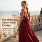 💞👗 PROMO FLASH 50%! Vestito Lungo Donna con Schiena Scoperta e Collo all'Americana – Silhouette Maxi Fluida, Tessuto Premium Arricciato, 2 Colori, Taglie S-5XL, Ideale per Serate Estive ed Eventi Eleganti ✨