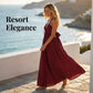 💞👗 PROMO FLASH 50%! Vestito Lungo Donna con Schiena Scoperta e Collo all'Americana – Silhouette Maxi Fluida, Tessuto Premium Arricciato, 2 Colori, Taglie S-5XL, Ideale per Serate Estive ed Eventi Eleganti ✨