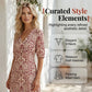 Vestito Maxi da Donna con Scollo V, Stampa e Mezze Maniche