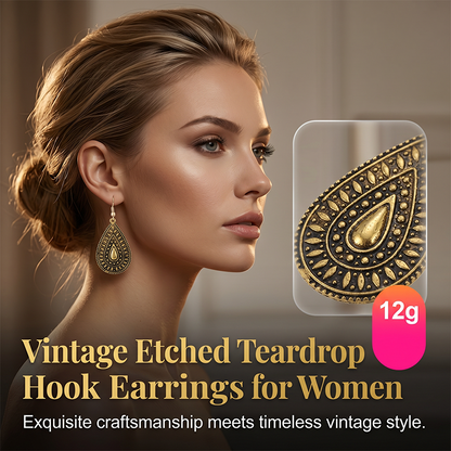 🏆 Best seller – ora a metà prezzo! Orecchini vintage da donna con motivi a goccia incisi