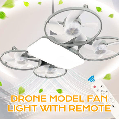 Lampada Ventilatore Modello Drone E27 a 3 Velocità con Telecomando