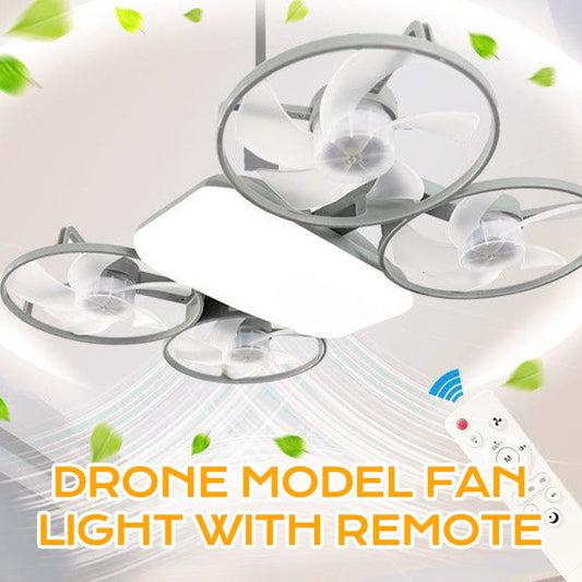 Lampada Ventilatore Modello Drone E27 a 3 Velocità con Telecomando