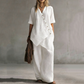 Completo da Donna con Top Asimmetrico e Pantaloni a Gamba Larga